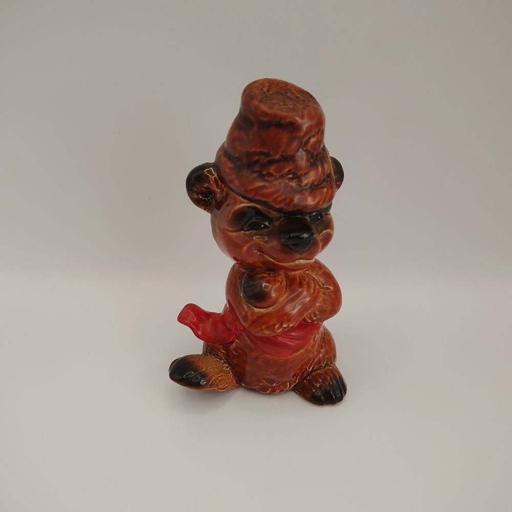 Goebel W Germany Bear Figurine 33509 Ceramic 5" Red Sash Vintage Collectible